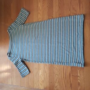 Lou & Grey Signature Soft Blue Striped Dress Sz XS